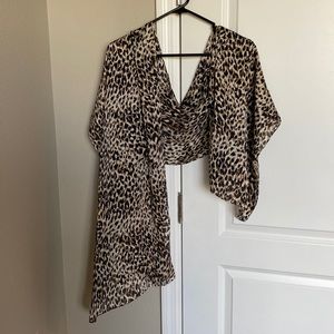 Scarf black brown white and taupe